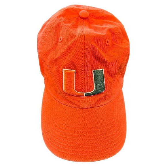 Vintage University of Miami Fitted Cap Baseball Hat Orange Size Medium - Picture 1 of 11
